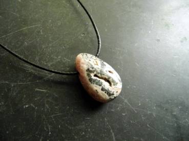 Kette, Lederband, Tropfen, Rhodochrosit, rosa, pink, Silber, Frauen, Männer, Unisex